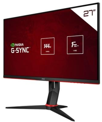 Monitor Gamer AOC Hero 27 Full HD, Wide, 144 Hz, 1ms, IPS, HDMI e VGA, G-Sync, Ajuste de Ângulo - 27G2/BK