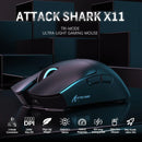 Mouse Gamer Sem Fio Attack Shark X11, 22000 Dpi, 59g, Tri-mode Com Dock Magnético, RGB, Preto