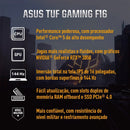 Notebook Asus Tuf Gaming F16 Fx607vj Nvidia RTX 3050 Intel Core 5 210h 8GB Ram 512gb SSD Linux Keepos Tela 16" Nível Ips 144hz Cinza