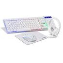 Kit Gamer GT Gamer com Headset + Teclado + Mouse 1200DPI + Mousepad Branco