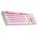 Teclado Mecânico Gamer Redragon Mitra, Switch Blue, LED Red, ABNT2, Pink/White